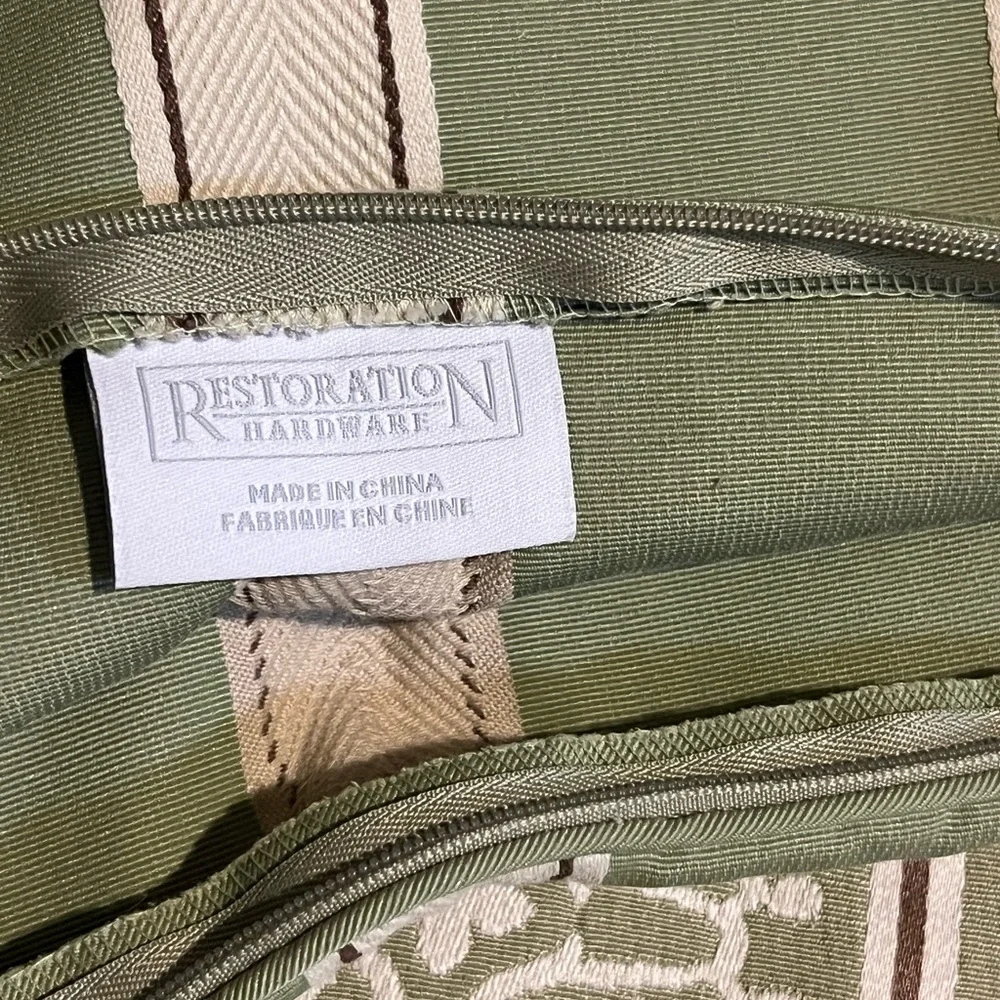 Restoration Hardware Green and Cream Patterned pillow shams (3)